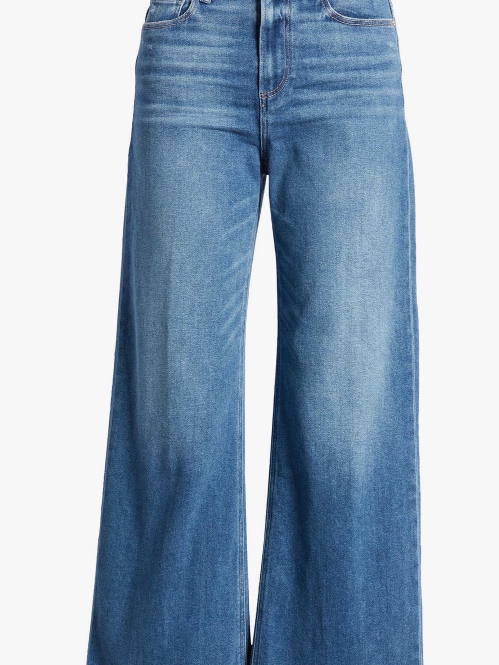 PAIGE Anessa Raw Hem Wide Leg Jeans | Rock Show Distressed